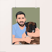 Load image into Gallery viewer, Human & Pet Custom Portrait (Digital File Only)