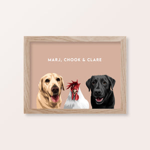 [Custom Order - Amber] 6 Pet Portrait - A3