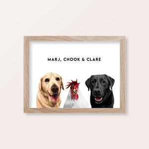 [Custom Order - Amber] 6 Pet Portrait - A3